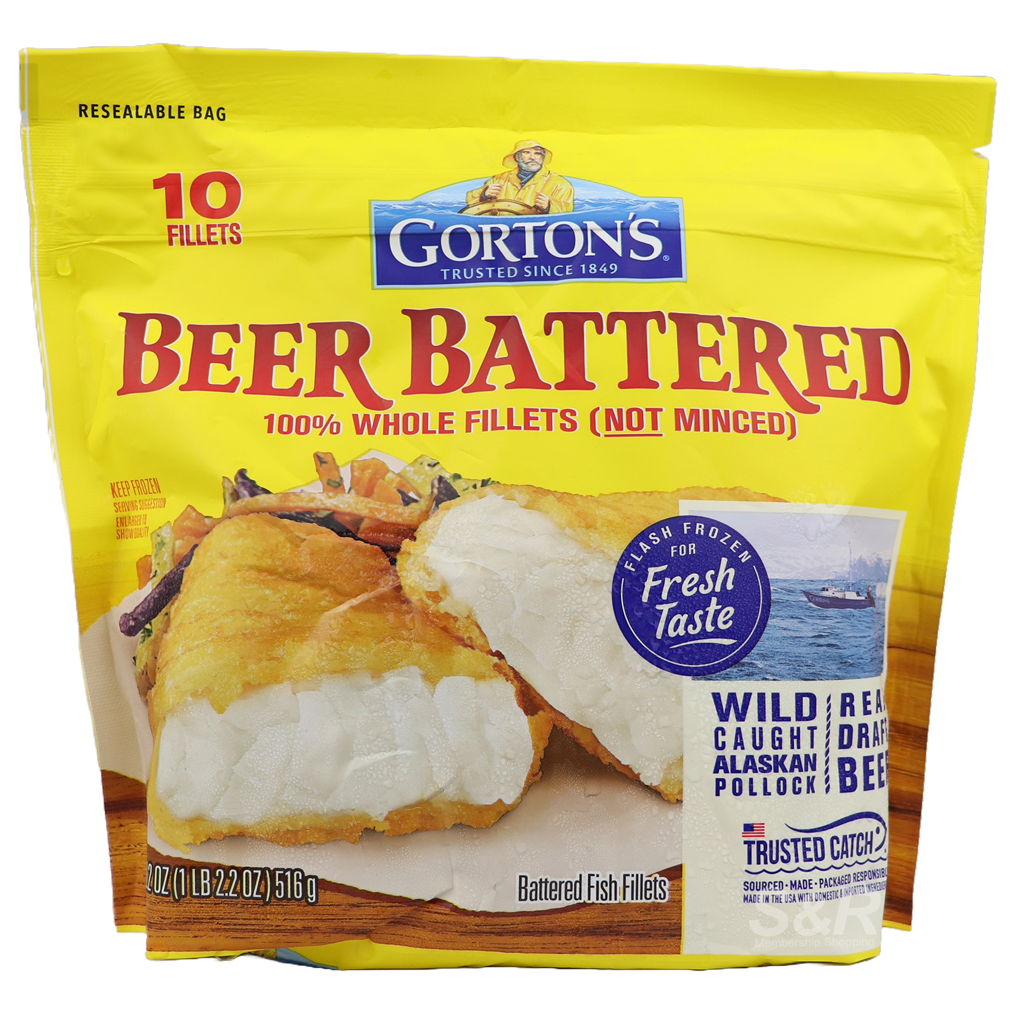 Gorton's Beer Battered Fish Fillets 516g Gorton's Beer Battered Fish Fillets 516g